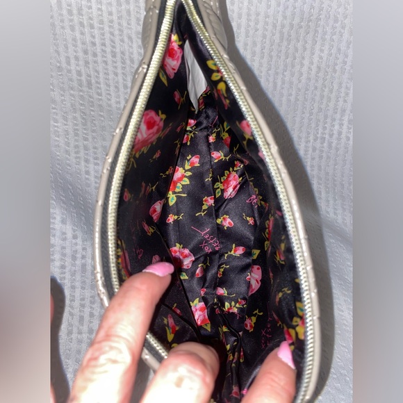 Betsey Johnson Black and Gray Clutch with Quilted Design - Picture 3 of 4